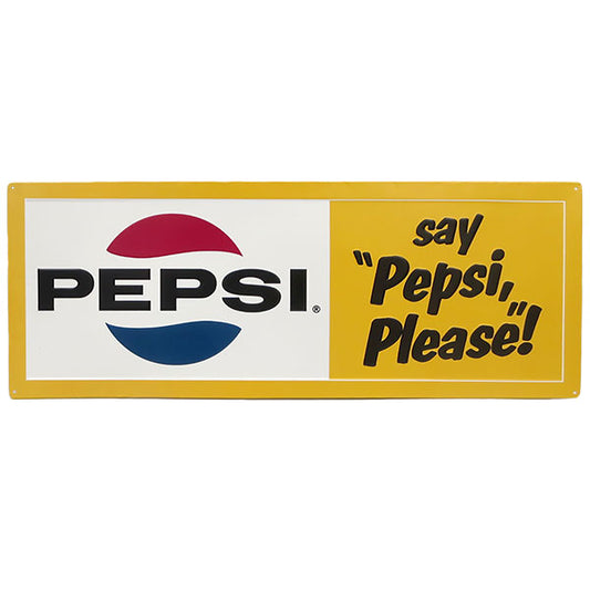 アメリカン エンボス メタルサイン PEPSI say Pepsi Please !　【ペプシ】