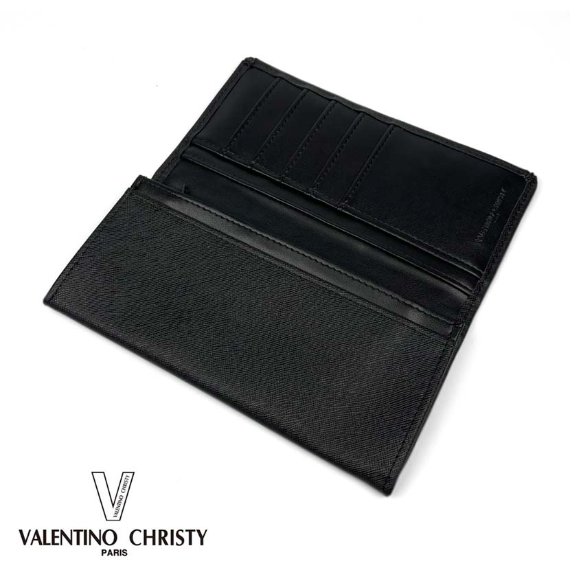 VALENTINO CHRISTY バレンチノクリスティ PUレザー かぶせ ロングウォレット 札入れ 長財布