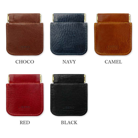 All 5 colors LIBERO Made in Japan High quality Tochigi leather Stitch design Coin case Coin purse