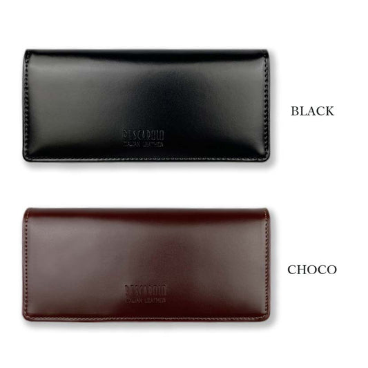 All 2 colors PESCAROLO Italian leather slim bi-fold long wallet long wallet