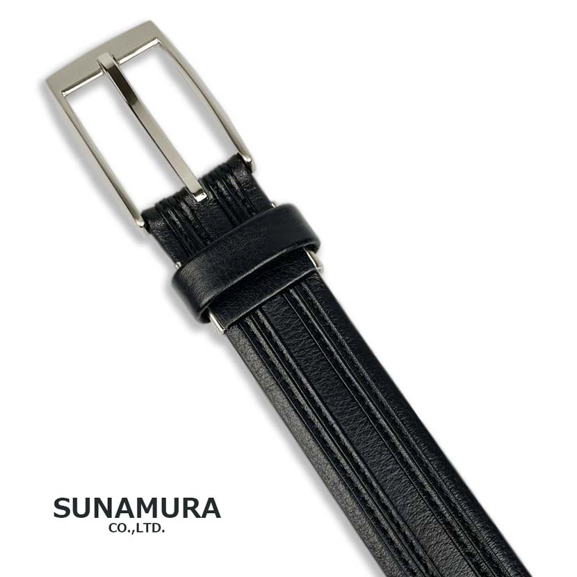 【全1色】SUNAMURA 砂村 MAISTER匠 日本製 高級カウレザー ピンバックル ベルト