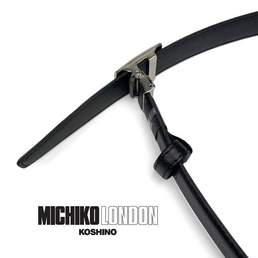 MICHIKO LONDON ミチコロンドン リアルレザー 穴なしフィットバックルベルト