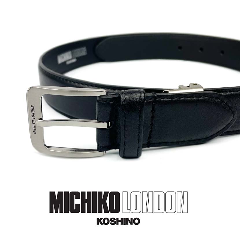 MICHIKO LONDON ミチコロンドン リアルレザー ピンバックルデザイン ベルト