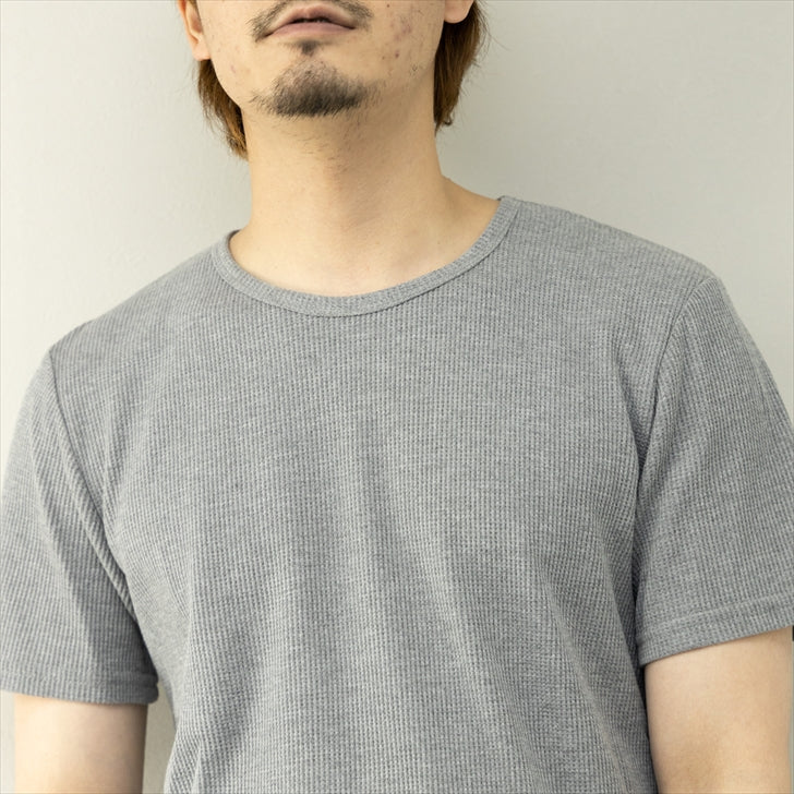 Tシャツ メンズ 半袖 ワッフル サーマル 半袖Tシャツ ワッフルTシャツ カットソー トップス インナー 定番