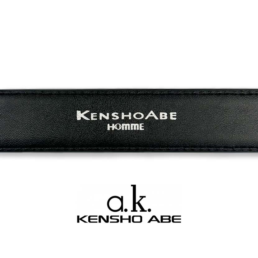 【全1色】 KENSHO ABE ケンショウアベ リアルレザー ピンバックル ベルト ロング 大き目