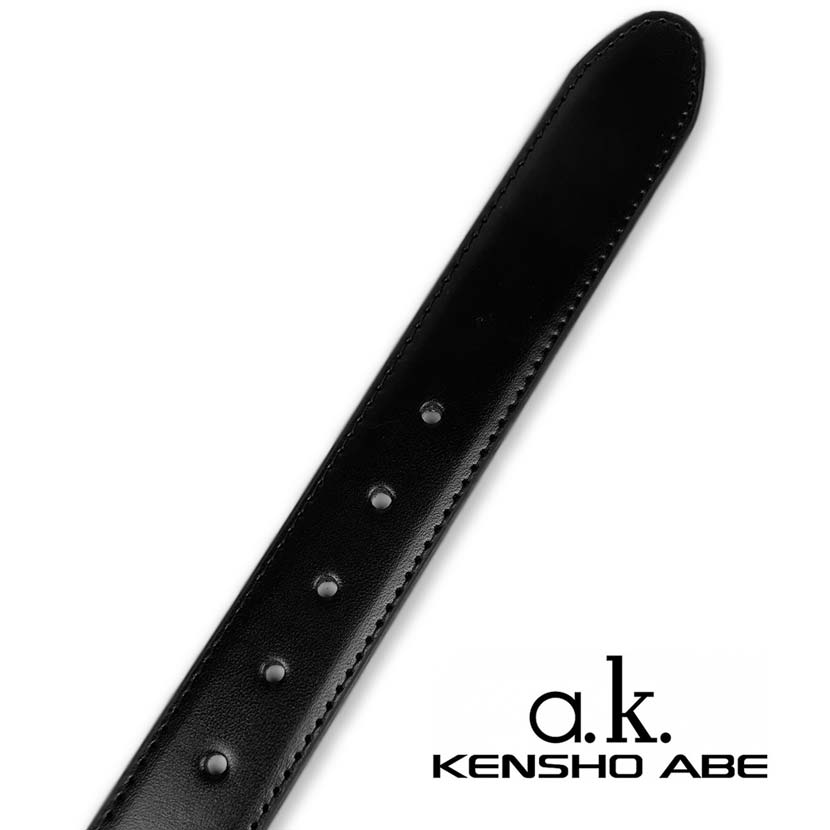 【全1色】 KENSHO ABE ケンショウアベ リアルレザー ピンバックル ベルト ロング 大き目