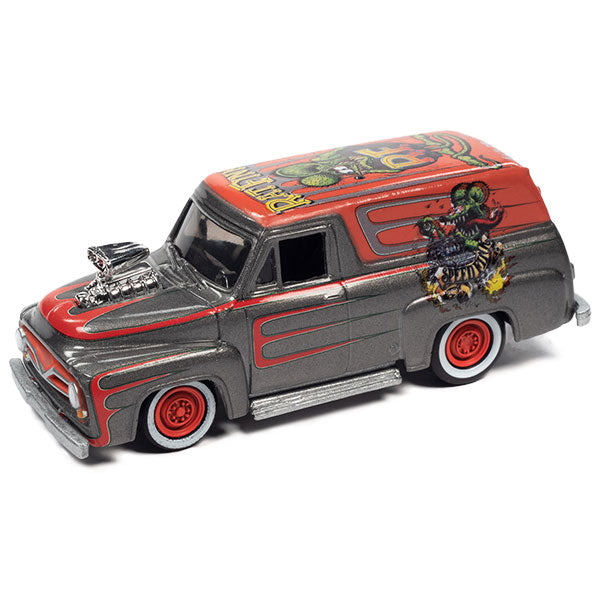 1:64 Rat Fink 1955 Ford Panel Delivery w/Engine Blower【ラットフィンク】ミニカー