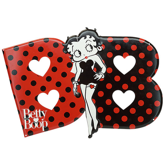 Betty Boop Die Cut Embossed Metal Sign BB DOT