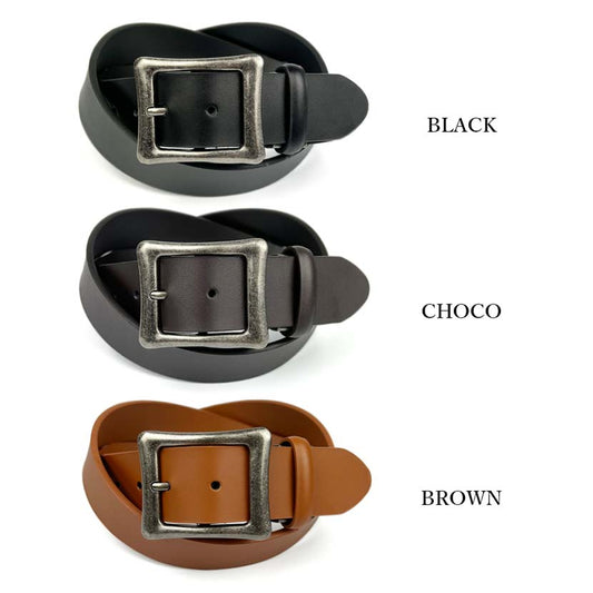 All 3 colors SUNAMURA Original Real Leather Wide Design Belt Simple 3.8cm width