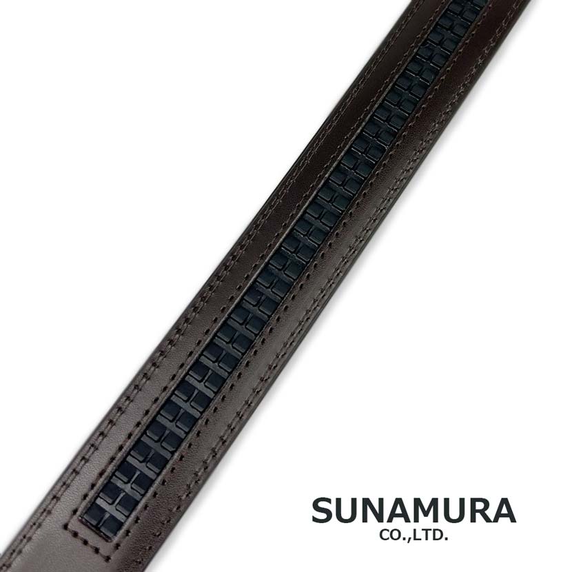 All 2 colors SUNAMURA Original Real Leather Smart Lock Belt No Hole Long Type