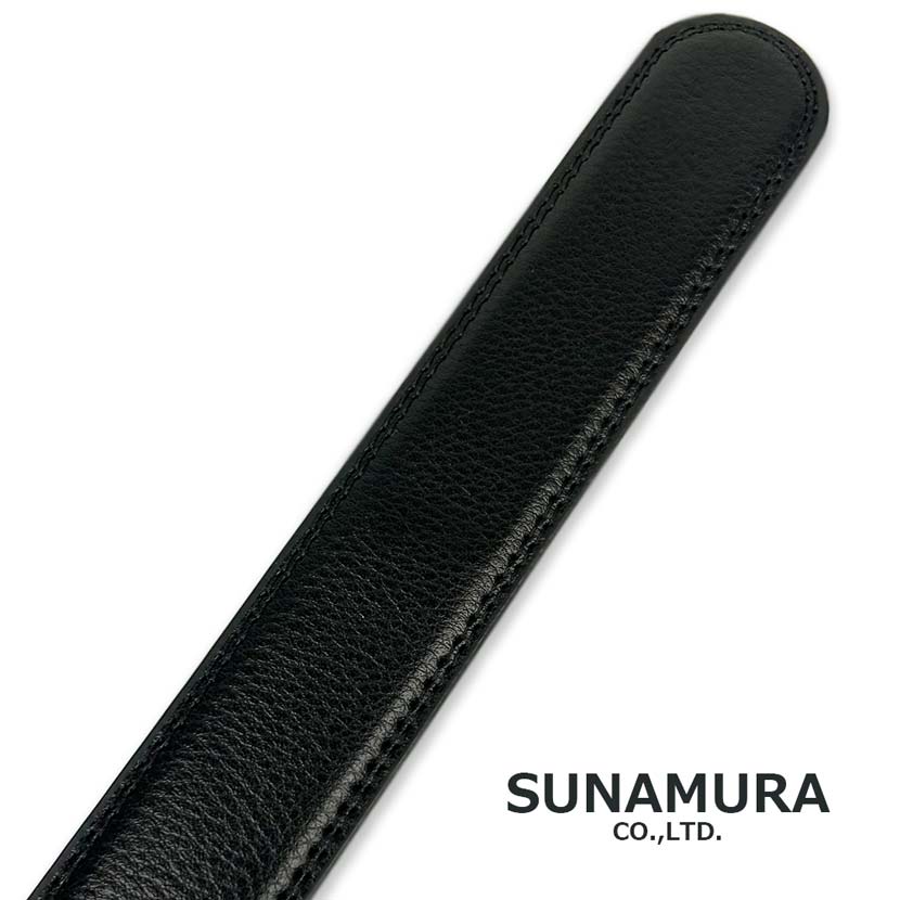 All 2 colors SUNAMURA Original Black Titanium Smart Lock Belt No Hole Real Leather