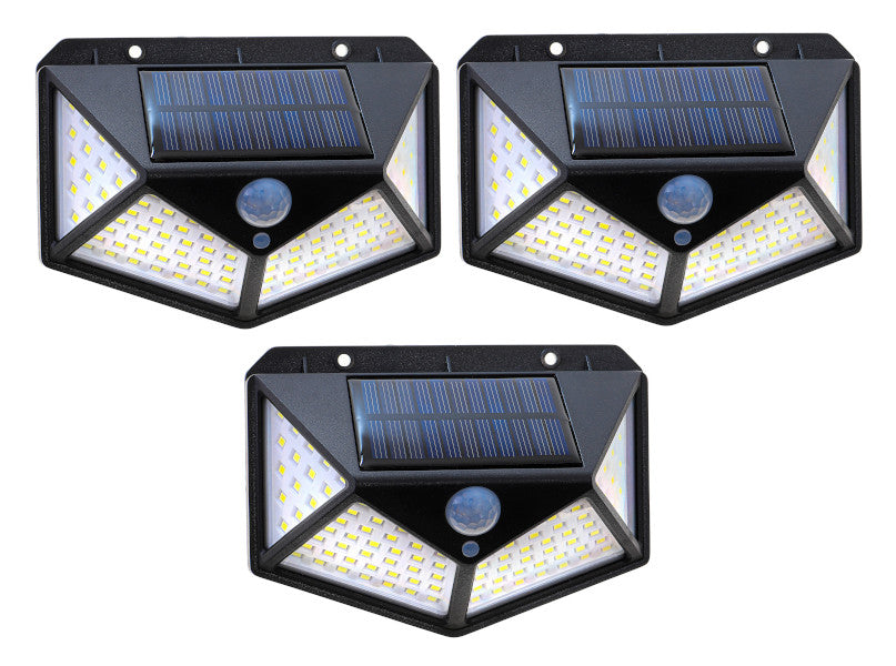 100LED solar sensor light set of 3 pieces set of 6 pieces