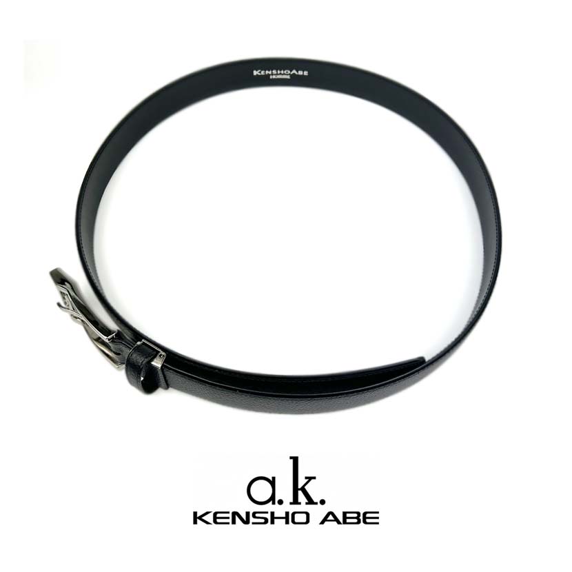 [Made in Japan] KENSHO ABE Real Leather Pin Buckle Belt Embossed