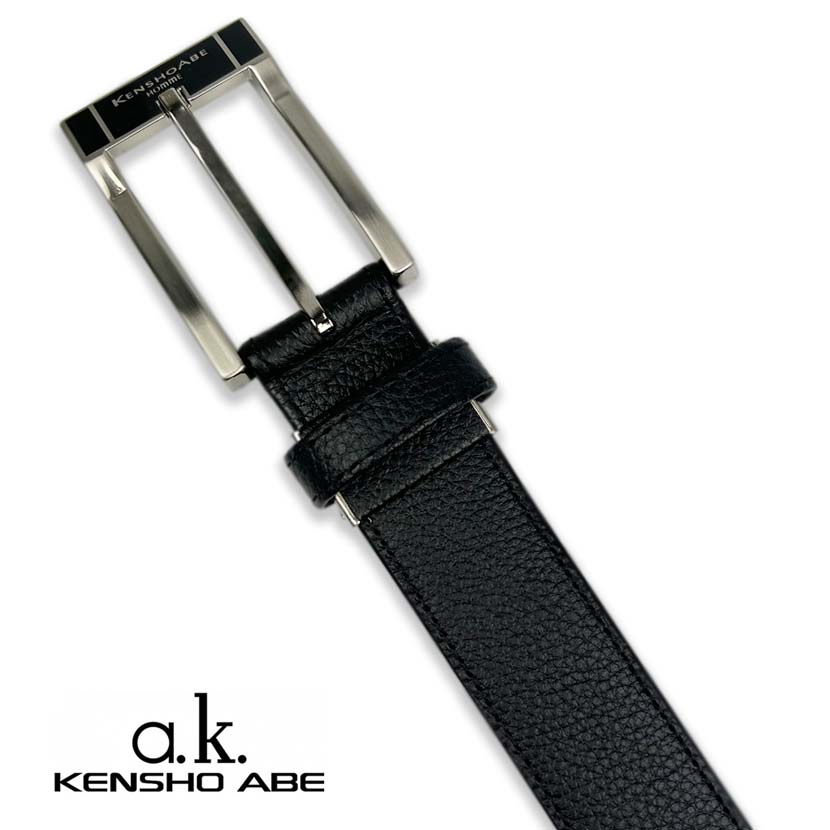 [Made in Japan] KENSHO ABE Real Leather Pin Buckle Belt Embossed