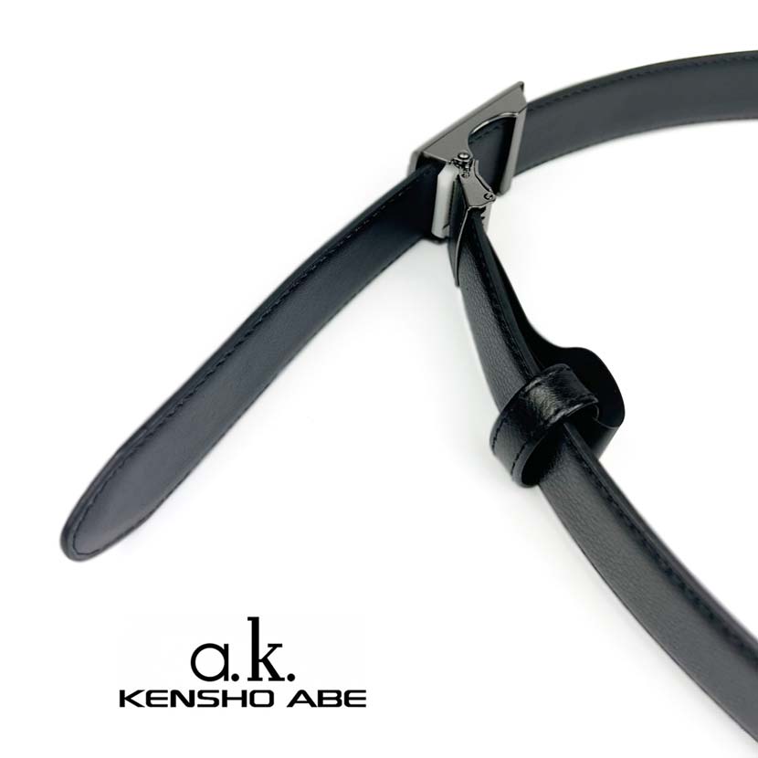 [Made in Japan] KENSHO ABE Real Leather Belt Fit Buckle No Hole Belt