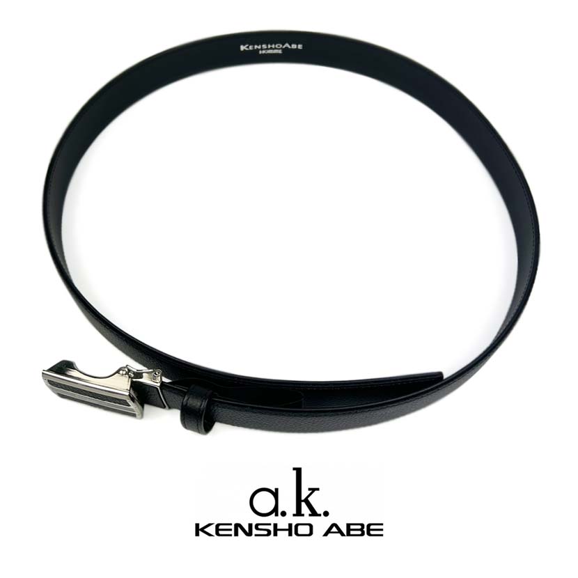 [Made in Japan] KENSHO ABE Real Leather Belt Fit Buckle No Hole Belt