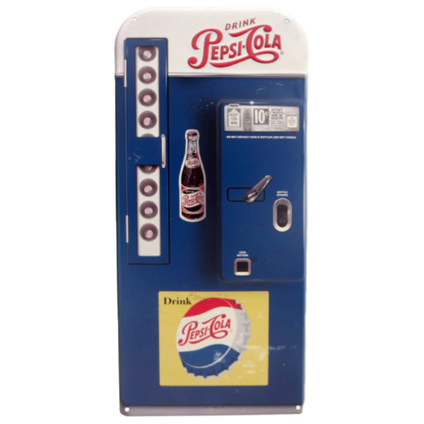 Die cut embossed metal sign PEPSI - COLA VENDING MACHINE [Pepsi tin sign]