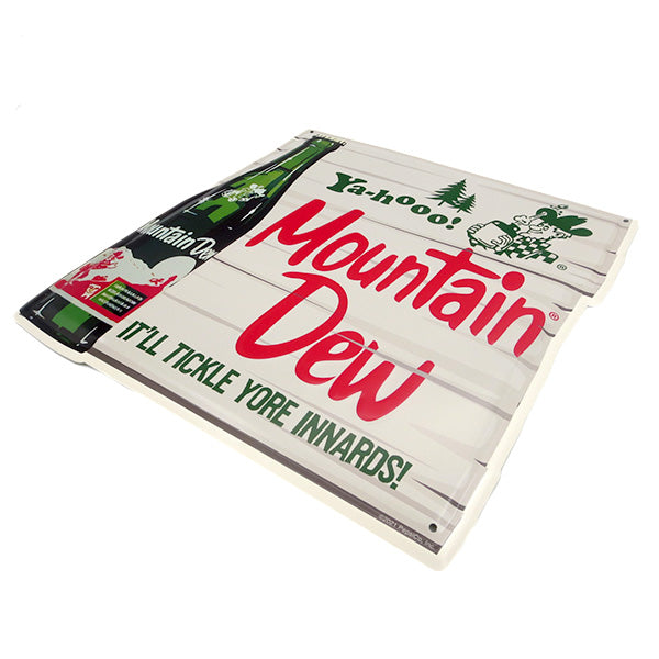 Die-cut embossed metal sign MOUNTAIN DEW YA-HOOO! [Mountain Dew tin sign]