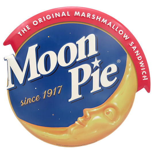 ダイカットエンボスメタルサイン Moon Pie  THE ORIGINAL【ムーンパイブリキ看板】