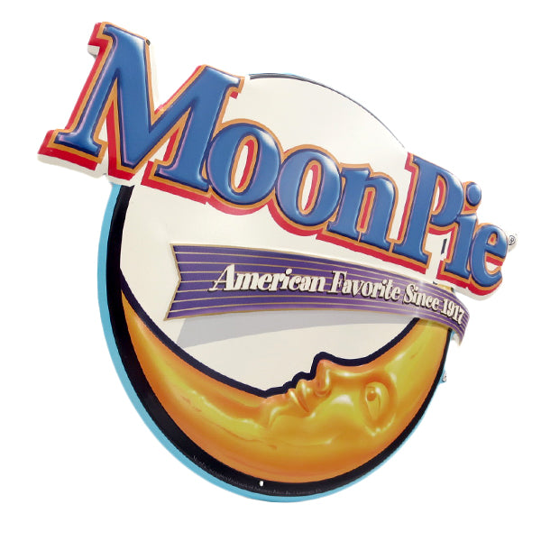 ダイカットエンボスメタルサイン Moon Pie  AMERICAN FAVORITE【ムーンパイブリキ看板】