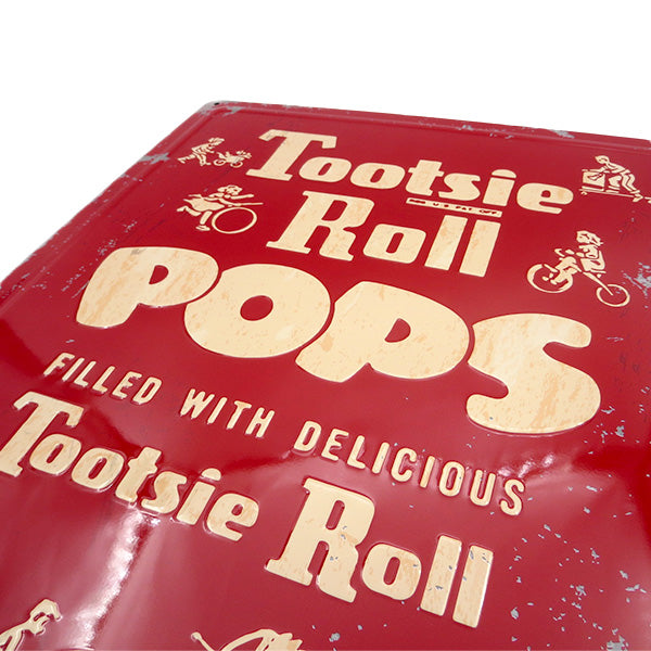 エンボス メタルサイン TOOTSIE POPS  VINTAGE　【トッツィーポップス ブリキ看板】