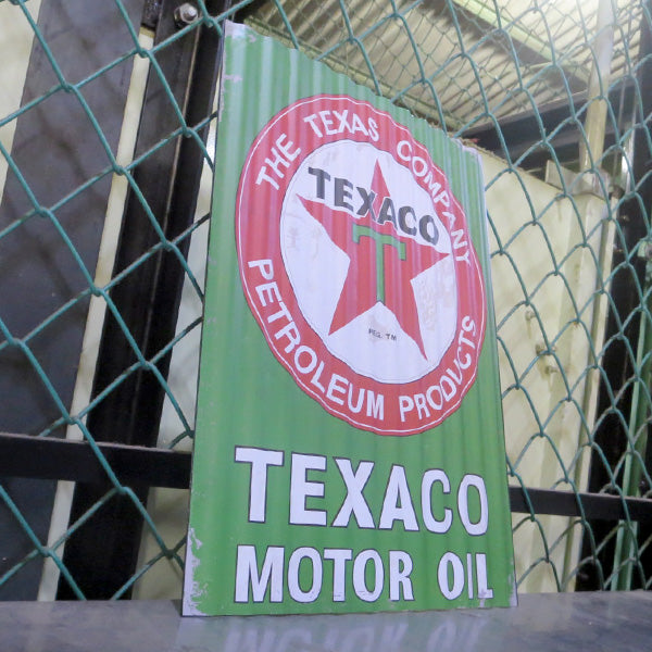 コルゲート メタルサイン TEXACO  MOTOR OIL【テキサコ ブリキ看板】