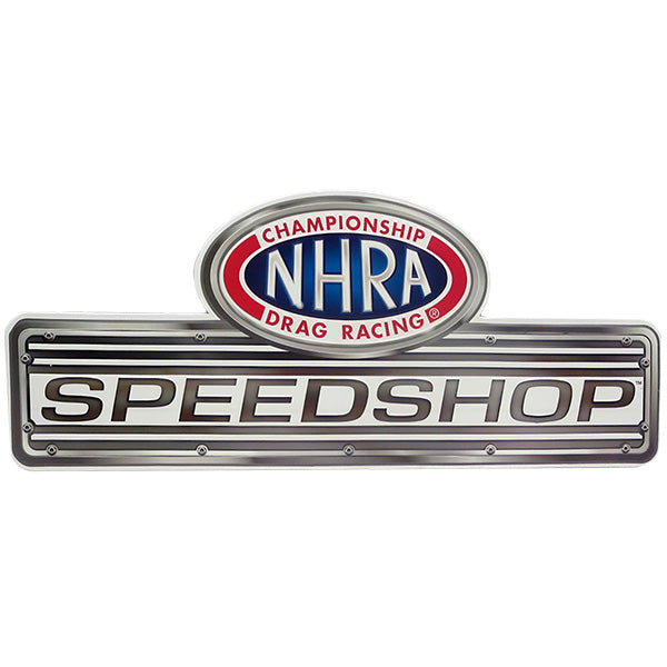 Die-cut embossed metal sign NHRA SPEEDSHOP [Tin Sign]