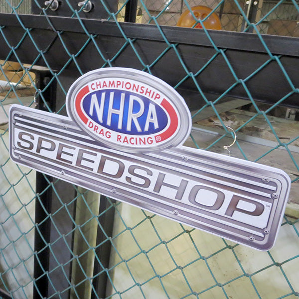 Die-cut embossed metal sign NHRA SPEEDSHOP [Tin Sign]