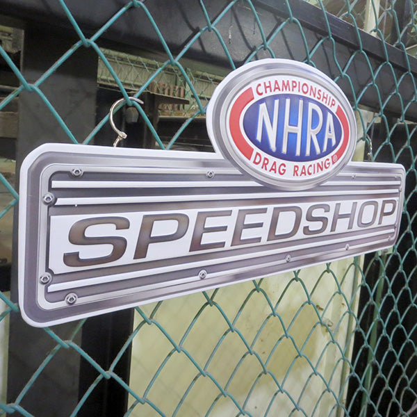 Die-cut embossed metal sign NHRA SPEEDSHOP [Tin Sign]