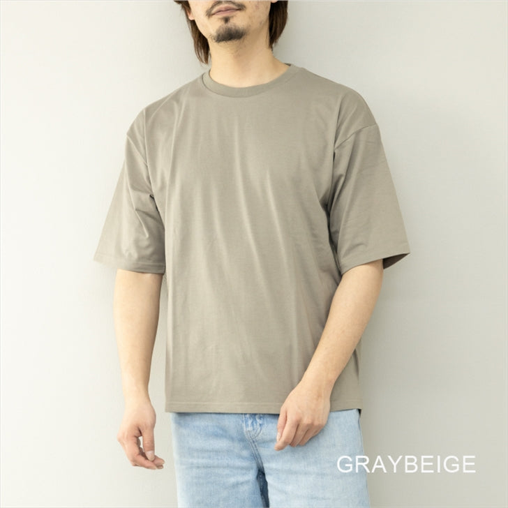 Tシャツ メンズ 半袖 接触冷感 天竺 ビッグシルエット カットソー トップス インナー 部屋着 ルームウェア