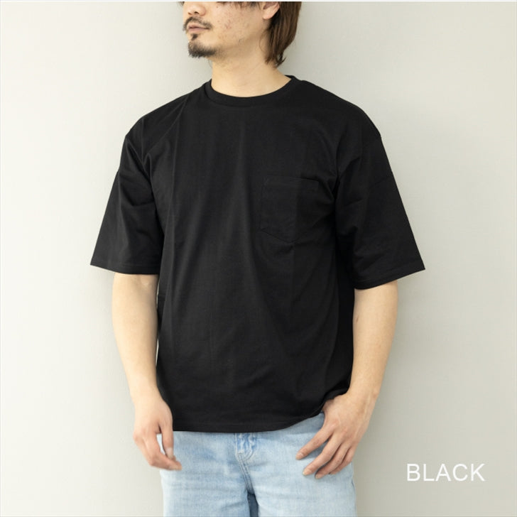 Tシャツ メンズ 半袖 接触冷感 天竺 ビッグシルエット ポケット付き カットソー 部屋着 ルームウェア