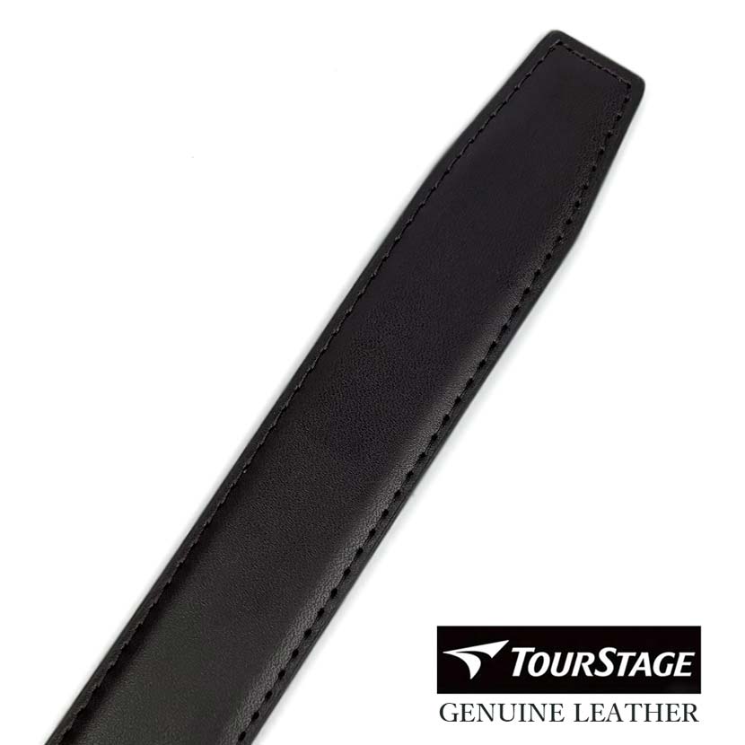 【全2色】 TOURSTAGE ツアーステージ フィットバックル ベルト リアルレザー 穴なしベルト 大き目