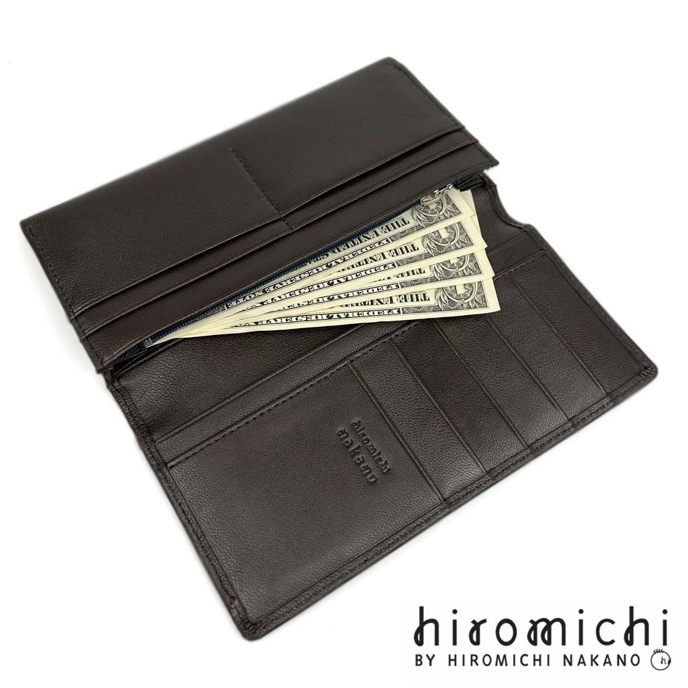 [2 colors] hiromichi nakano Hiromichi Nakano Soft Real Leather Slim Bifold Long Wallet