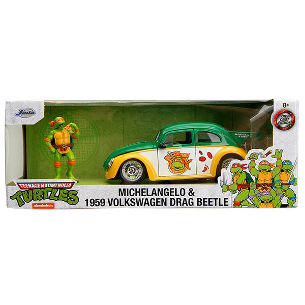 1:24 TURTLES 1959 VW DRAG BEETLE w/ MICHELANGELO 【タートルズ】ミニカー