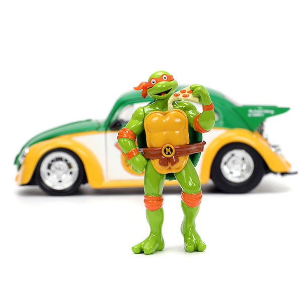 1:24 TURTLES 1959 VW DRAG BEETLE w/ MICHELANGELO 【タートルズ】ミニカー