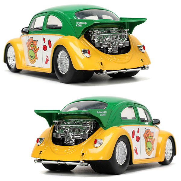 1:24 TURTLES 1959 VW DRAG BEETLE w/ MICHELANGELO 【タートルズ】ミニカー