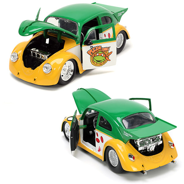 1:24 TURTLES 1959 VW DRAG BEETLE w/ MICHELANGELO 【タートルズ】ミニカー