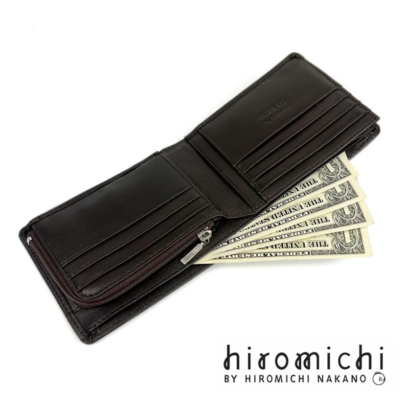 [2 colors] hiromichi nakano Hiromichi Nakano Soft Real Leather Bifold Wallet Short Wallet