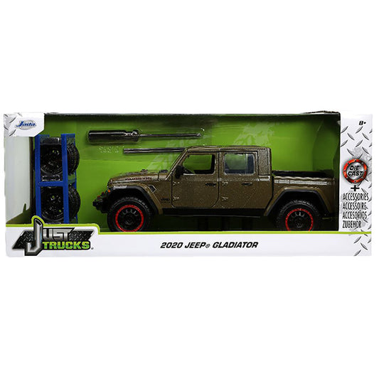 JADATOYS 1:24 JUST TRUCKS w/RACK &amp; WHEELS  2020 Jeep Gladiator ミニカー