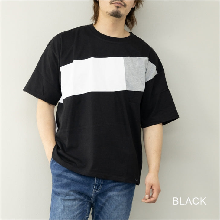 Tシャツ メンズ 切り替え オーバーサイズ ビッグシルエット ビッグTシャツ オーバーT ルーズTシャツ