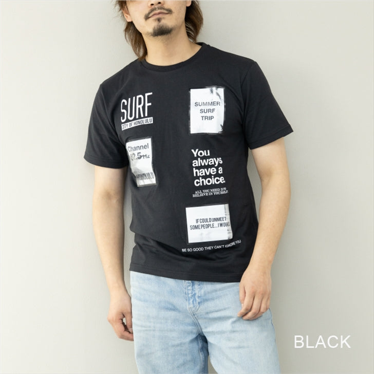 Tシャツ メンズ 半袖 3D加工 レンチキュラープリント 半袖Tシャツ プリントTシャツ カットソー トップス