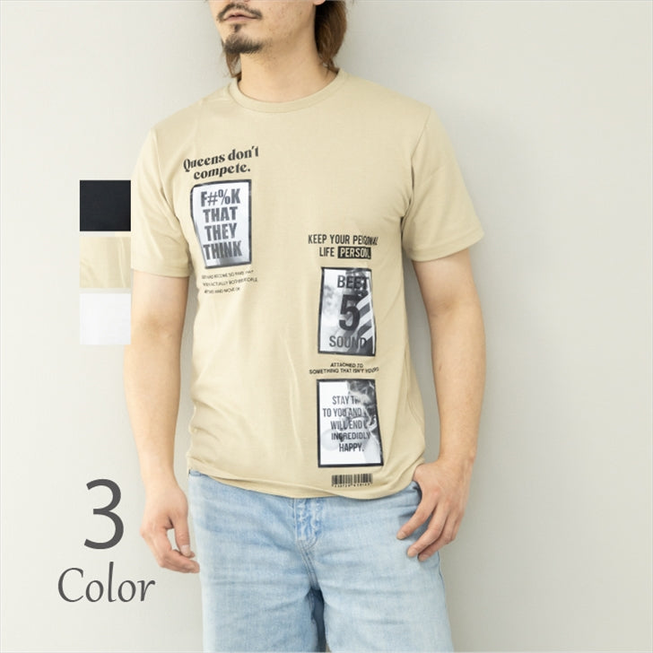 Tシャツ メンズ 半袖 3D加工 レンチキュラープリント 半袖Tシャツ プリントTシャツ カットソー トップス