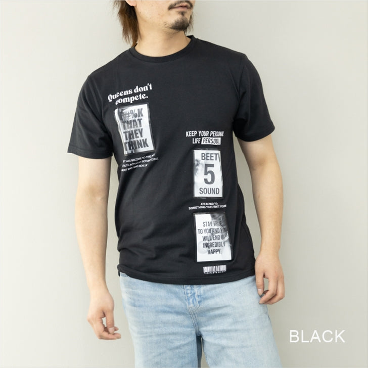 Tシャツ メンズ 半袖 3D加工 レンチキュラープリント 半袖Tシャツ プリントTシャツ カットソー トップス