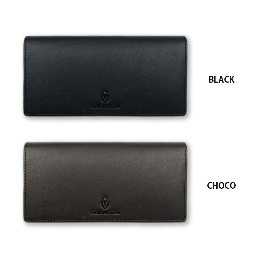 [2 colors] GIANNI VALENTINO Soft Real Leather Slim Bifold Long Wallet