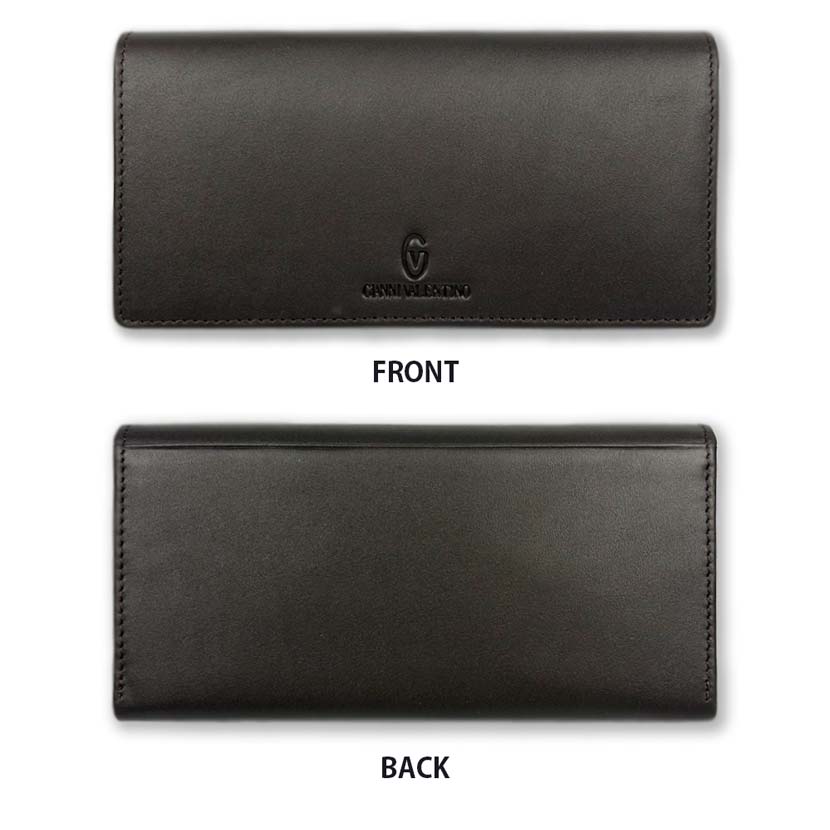 [2 colors] GIANNI VALENTINO Soft Real Leather Slim Bifold Long Wallet