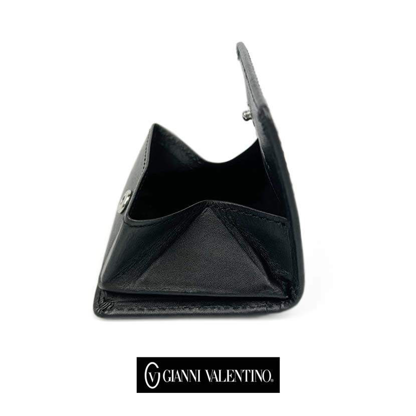 [2 colors] GIANNI VALENTINO Real leather box-shaped coin case Coin purse