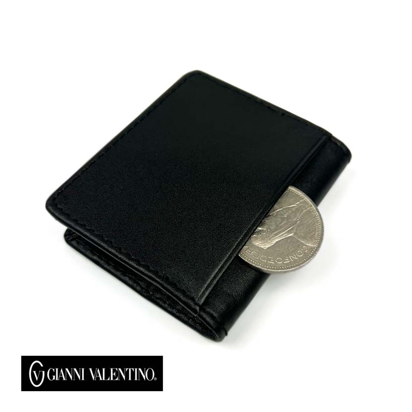 [2 colors] GIANNI VALENTINO Real leather box-shaped coin case Coin purse