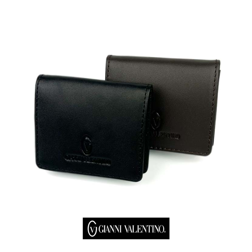 [2 colors] GIANNI VALENTINO Real leather box-shaped coin case Coin purse