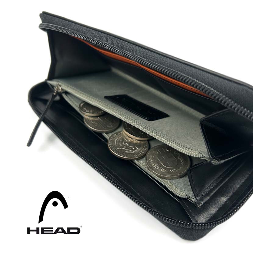 [2 colors in total] HEAD Real Leather Bicolor Round Zipper Long Wallet Long Wallet