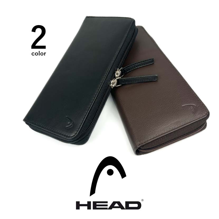 [2 colors in total] HEAD Real Leather Bicolor Round Zipper Long Wallet Long Wallet